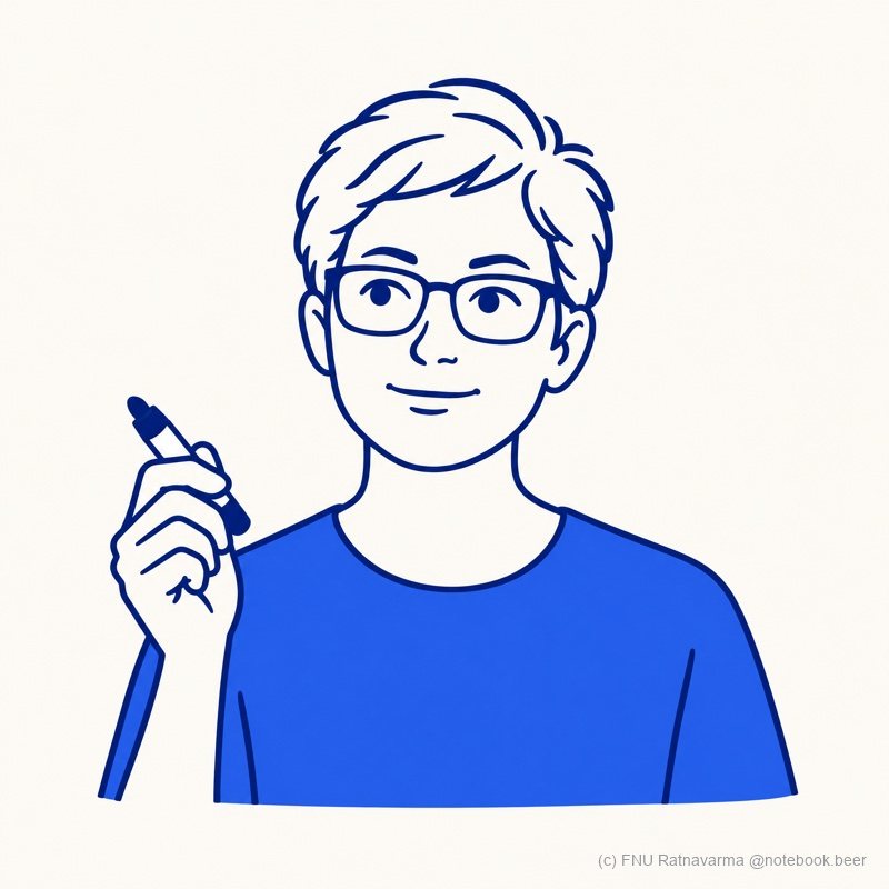 Illustration of the Senior AI Architect, a person in glasses and a blue shirt holding a pen.